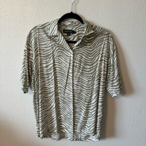 Motel Zebra print button down top